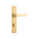 Door Lever Bronte Chamfered Privacy Brushed Brass H240xW50xP55mm in Brushed Brass