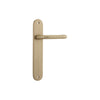 Door Lever Oslo Oval Latch Brushed Brass H230xW40xP57mm in Brushed Brass