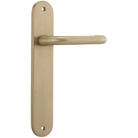 Door Lever Oslo Oval Latch Brushed Brass H230xW40xP57mm in Brushed Brass