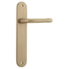 Door Lever Oslo Return Oval Brushed Brass L118xP54mm BPH240xW40mm Passage Kit Tube Latch Split Cam 'T' Striker Brushed Brass Backset 60mm in Brushed Brass