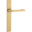 Pair of Iver Baltimore return levers with rectangular backplates, showcasing the elegant door handle design and hardware details.