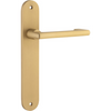 Door Lever Baltimore Return Oval Latch Pair Brushed Brass H240xW40xP58mm in Brushed Brass
