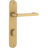 Door Lever Baltimore Return Oval Privacy Pair Brushed Brass CTC85mm H240xW40xP58mm in Brushed Brass