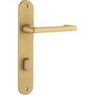 Door Lever Baltimore Return Oval Privacy Pair Brushed Brass CTC85mm H240xW40xP58mm in Brushed Brass