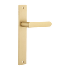 Door Lever Osaka on Long Backplate Pair Brushed Brass H240xW38xP55mm in Brushed Brass