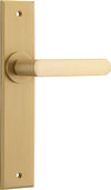 Door Lever Osaka Chamfered Latch Pair Brushed Brass H240xW50xP55mm in Brushed Brass