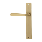 Door Lever Copenhagen Rectangular Latch Fixed Half Set Left Hand Brushed Brass H240xW38xP61mm in Brushed Brass