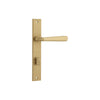 Door Lever Copenhagen Rectangular Privacy Pair Brushed Brass CTC85mm H240xW38xP61mm in Brushed Brass