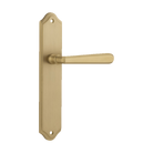 Door Lever Copenhagen Shouldered Latch Pair Brushed Brass H250xW48xP61mm in Brushed Brass