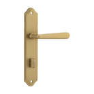 Door Lever Copenhagen Shouldered Privacy Pair Brushed Brass CTC85mm H250xW48xP61mm in Brushed Brass