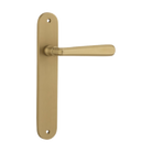 Door Lever Copenhagen Oval Latch Pair Brushed Brass H240xW40xP61mm in Brushed Brass