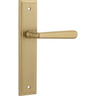 Door Lever Copenhagen Stepped Latch Pair Brushed Brass H237xW50xP61mm in Brushed Brass