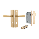 Pair of Iver Copenhagen lever door handles on stepped backplates, showcasing sleek, modern architectural hardware design.