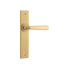Door Lever Copenhagen Chamfered Latch Pair Brushed Brass H240xW50xP61mm in Brushed Brass