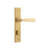 Door Lever Copenhagen Chamfered Privacy Pair Brushed Brass CTC85mm H240xW50xP61mm in Brushed Brass