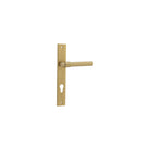 Door Lever Helsinki Rectangular Euro Pair Brushed Brass CTC85mm H240xW38xP44mm in Brushed Brass