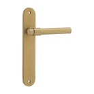 Door Lever Helsinki Oval Latch Pair Brushed Brass H240xW40xP44mm in Brushed Brass