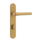Door Lever Helsinki Oval Privacy Pair Brushed Brass CTC85mm H240xW40xP44mm in Brushed Brass