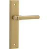 Door Lever Helsinki Stepped Latch Pair Brushed Brass H237xW50xP44mm in Brushed Brass