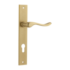 Door Lever Stirling Rectangular Euro Pair Brushed Brass CTC85mm H240xW38xP64mm in Brushed Brass