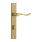 Door Lever Stirling Rectangular Privacy Pair Brushed Brass CTC85mm H240xW38xP64mm in Brushed Brass