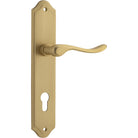 Door Lever Stirling Shouldered Euro Pair Brushed Brass CTC85mm H250xW48xP64mm in Brushed Brass