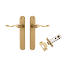 Door Lever Stirling Oval Latch Pair Brushed Brass H240xW40xP64mm Passage Kit Tube Latch Split Cam 'T' Striker Brushed Brass Backset 60mm in Brushed Brass