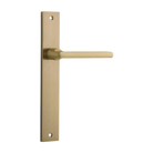 Door Lever Baltimore on Long Backplate Brushed Brass H237xW50xP55mm in Brushed Brass