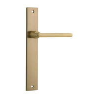 Door Lever Baltimore on Long Backplate Brushed Brass H237xW50xP55mm in Brushed Brass