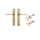 Pair of Iver Baltimore lever door handles on rectangular backplates, shown in a sleek, modern finish.