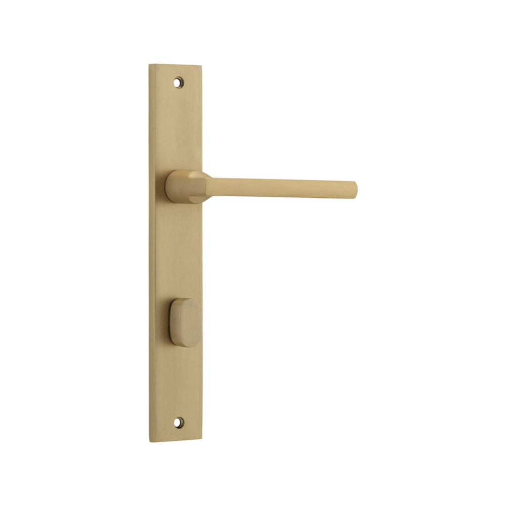 Pair of Iver Baltimore lever door handles on rectangular backplates, showcasing sleek modern hardware design.
