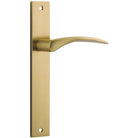 Door Lever Oxford on Long Backplate Brushed Brass H237xW50xP60mm in Brushed Brass