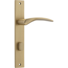 Door Lever Oxford Rectangular Privacy Brushed Brass CTC85mm H237xW50xP60mm _x000D_ in Brushed Brass