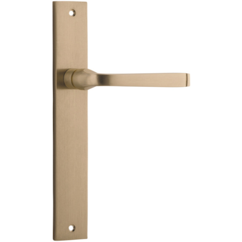 Door Lever Annecy on Long Backplate Brushed Brass H237xW50xP65mm in Brushed Brass