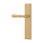 Door Lever Sarlat Stepped Latch Left Hand Fixed Brushed Brass L111xP56mm BPH237xW50mm in Brushed Brass