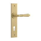 Door Lever Sarlat Chamfered Euro Brushed Brass H240xW50xP55mm in Brushed Brass