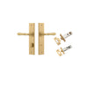Door Lever Sarlat Chamfered Privacy Brushed Brass CTC85mm L111xP55mm BPH240xW50mm Privacy Kit Tube Latch Split Cam 'T' Striker Brushed Brass Backset 60mm, Privacy Bolt Round Bolt Brushed Brass Backset 60mm in Brushed Brass