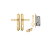 Door Lever Sarlat Shouldered Euro Brushed Gold PVD CTC85mm H250xW48xP57mm Entrance Kit Mortice Lock Euro Brushed Gold PVD CTC85mm Backset 60mm, Euro Cylinder Dual Function 5 Pin Satin Brass L65mm KA2 in Brushed Gold PVD