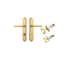 Door Lever Sarlat Shouldered Privacy Brushed Gold PVD CTC85mm H250xW48xP57mm Privacy Kit Tube Latch Split Cam 'T' Striker Brushed Gold PVD Backset 60mm, Privacy Bolt Round Bolt Brushed Gold PVD Backset 60mm in Brushed Gold PVD