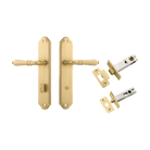 Door Lever Sarlat Shouldered Privacy Brushed Gold PVD CTC85mm H250xW48xP57mm Privacy Kit Tube Latch Split Cam 'T' Striker Brushed Gold PVD Backset 60mm, Privacy Bolt Round Bolt Brushed Gold PVD Backset 60mm in Brushed Gold PVD