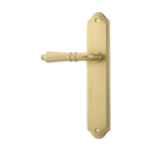 Door Lever Sarlat Shouldered Latch Left Hand Fixed Brushed Gold PVD L111xP55mm BPH250xW48mm in Brushed Gold PVD