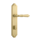 Door Lever Sarlat Shouldered Privacy Brushed Gold PVD CTC85mm H250xW48xP57mm in Brushed Gold PVD