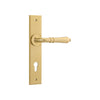 Door Lever Sarlat Chamfered Euro Brushed Gold PVD CTC85mm H240xW50xP55mm in Brushed Gold PVD