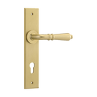 Door Lever Sarlat Chamfered Euro Brushed Gold PVD CTC85mm H240xW50xP55mm in Brushed Gold PVD