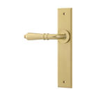 Door Lever Sarlat Chamfered Latch Left Hand Fixed Brushed Gold PVD L111xP55mm BPH240xW50mm in Brushed Gold PVD