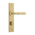 Door Lever Sarlat Chamfered Privacy Brushed Gold PVD CTC85mm H240xW50xP55mm in Brushed Gold PVD