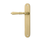 Door Lever Sarlat Oval Latch Left Hand Fixed Brushed Gold PVD L111xP53mm BPH240xW40mm in Brushed Gold PVD