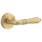 Door Lever Sarlat Round Rose Pair Brushed Gold PVD D52xP58mm in Brushed Gold PVD