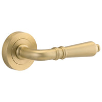 Door Lever Sarlat Round Rose Pair Brushed Gold PVD D52xP58mm in Brushed Gold PVD