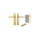 Door Lever Berlin Oval Brushed Gold PVD Key / Thumb Entrance Kit in Brushed Gold PVD
